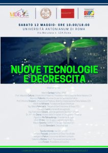 Locandina nuove tecnologie e decrescita